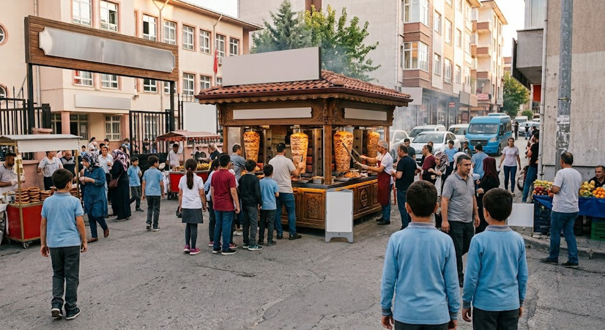 Okul çevresindeki gıdalara dikkat-Yapay zeka fotoğraf