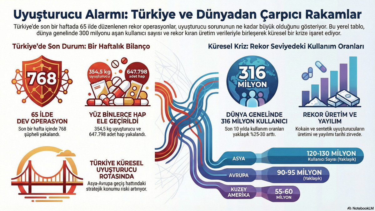 Türkiye ve dünyada uyuşturucu kullanımı tablosu