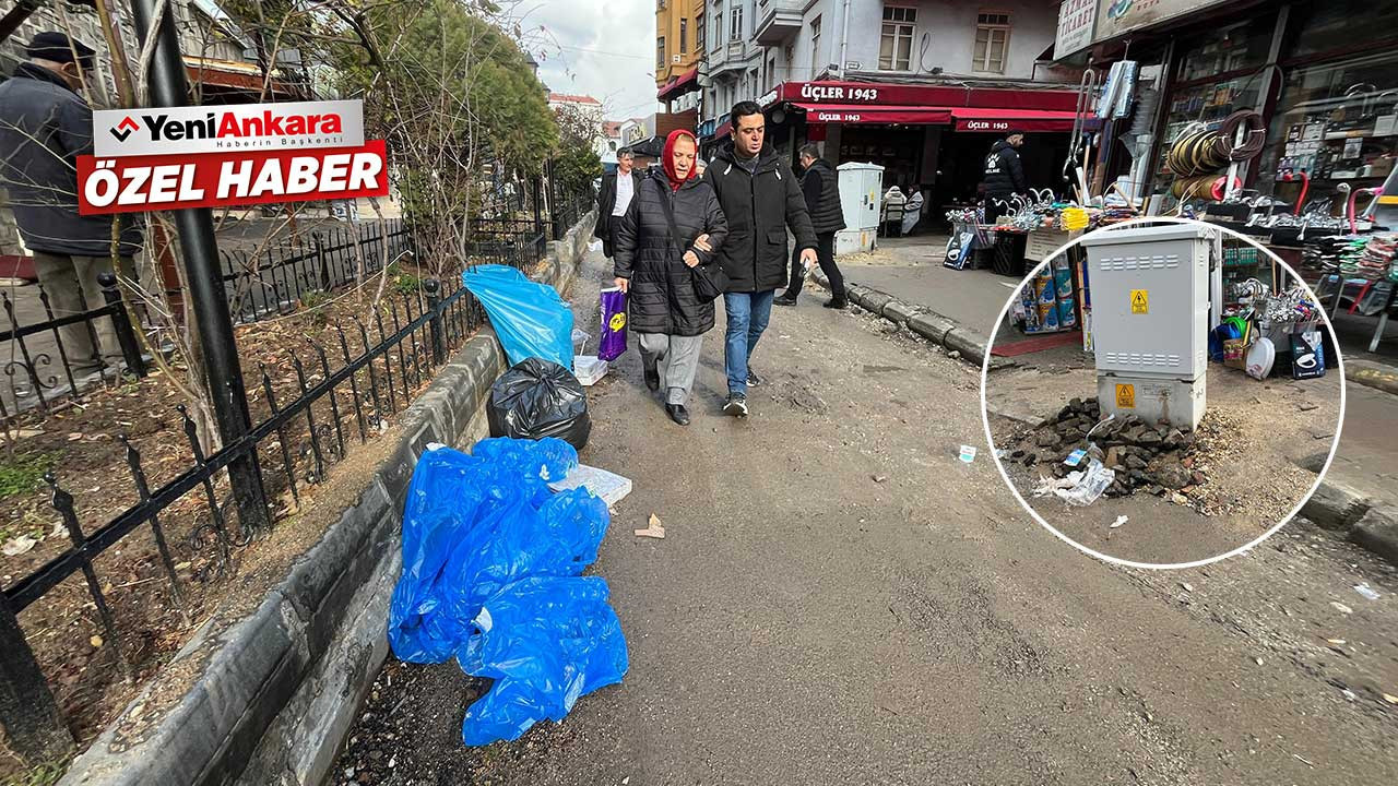 Ankara Ulus'un çöp sorunu ve bozuk kaldırıma kim el atacak?
