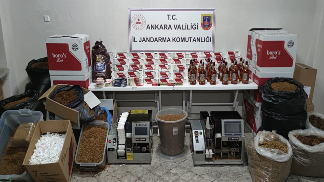 Ankara'da kaçak alkol ve tütün operasyonu