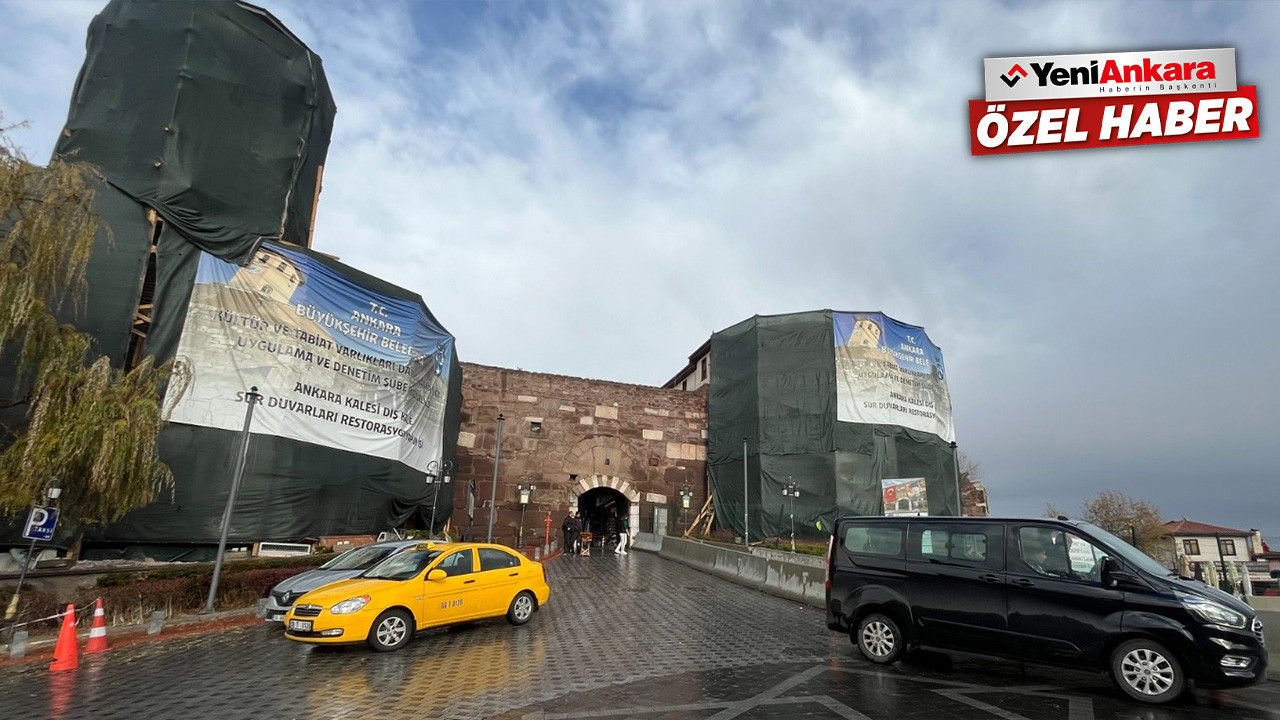 Ankara Kalesi çatlak onarımı sürüyor: Yol araç trafiğine açıldı!
