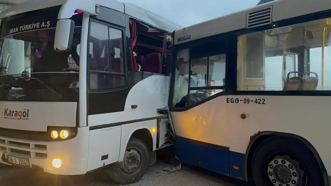 Ankara'da EGO otobüsü ile servis aracı çarpıştı: Yaralılar hastaneye kaldırıldı