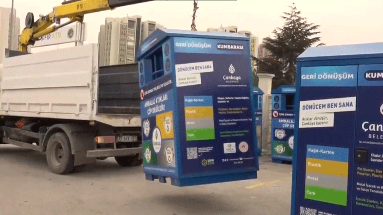 Çankaya'daki geri dönüşüm kumbaraları yenilendi