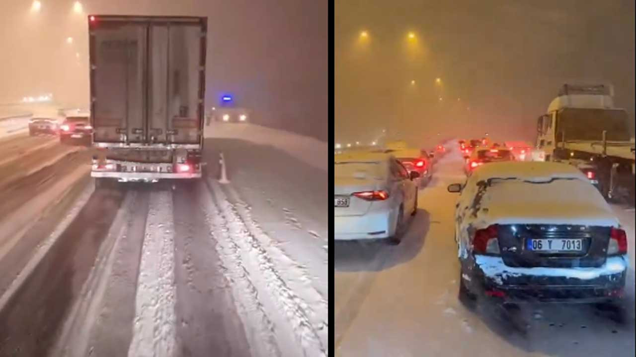 Ankara'da kar trafiği felç etti: Sürücüler zor anlar yaşadı