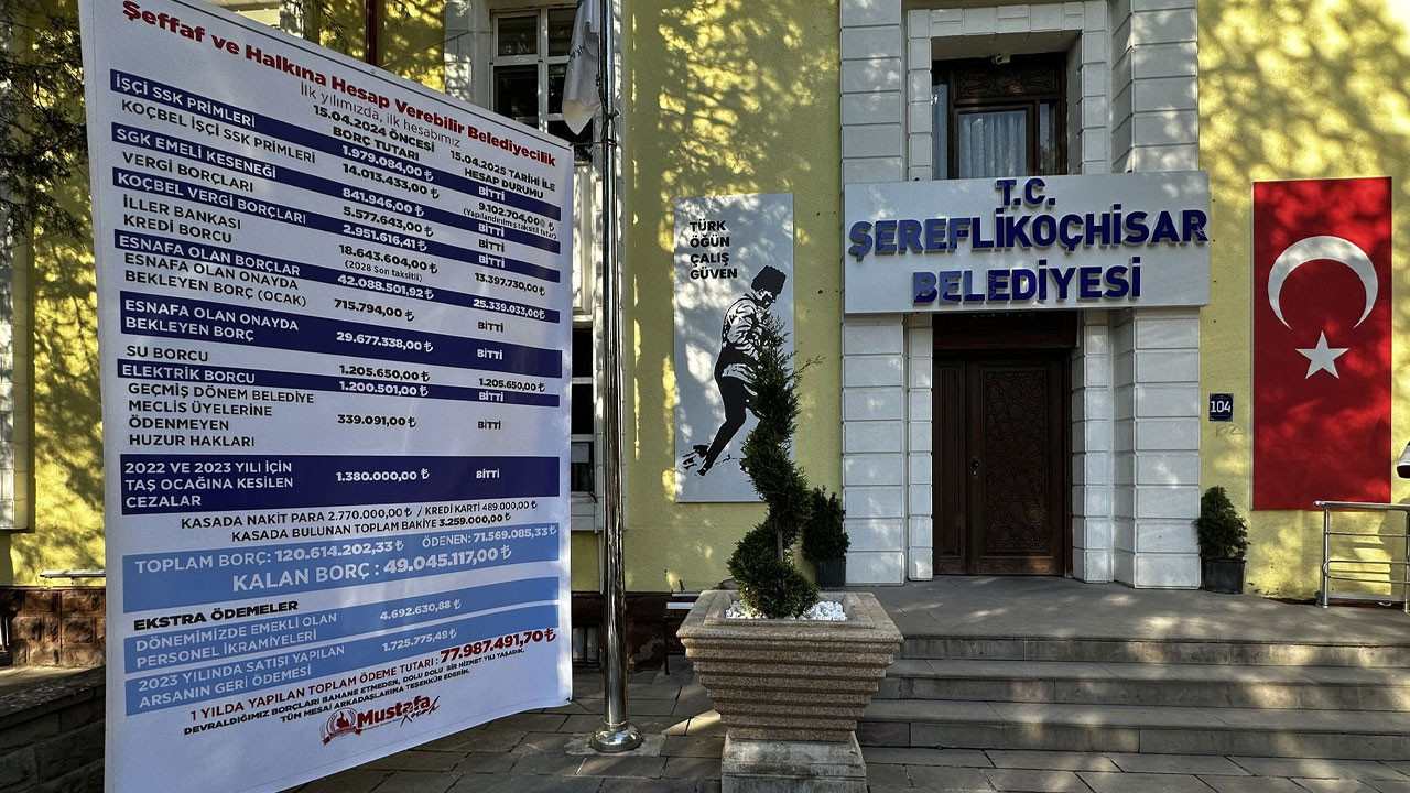 Şereflikoçhisar Belediyesi bir yıllık bilançoyu paylaştı! Belediyenin borcunun yarısı bitti!