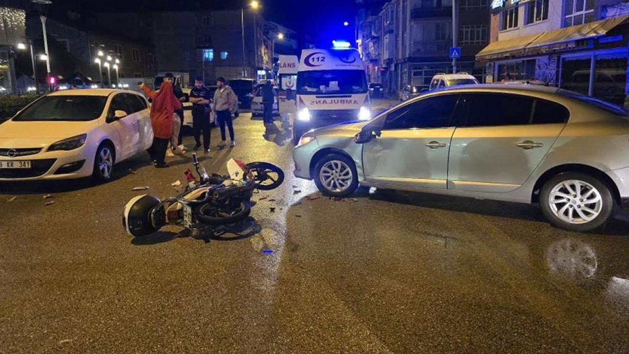 Polatlı'da motosikletle otomobil çarpıştı!