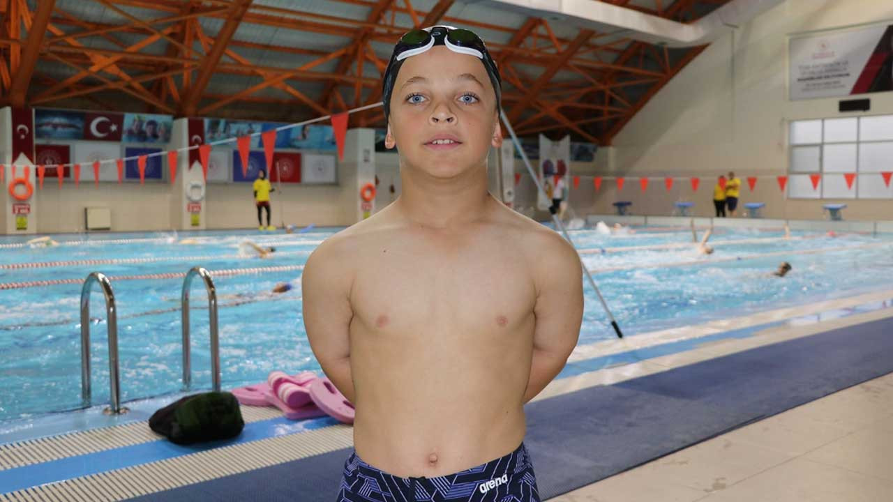 Yozgatlı 12 yaşındaki milli para yüzücü Kerim Duyar, gözünü olimpiyat madalyasına dikti