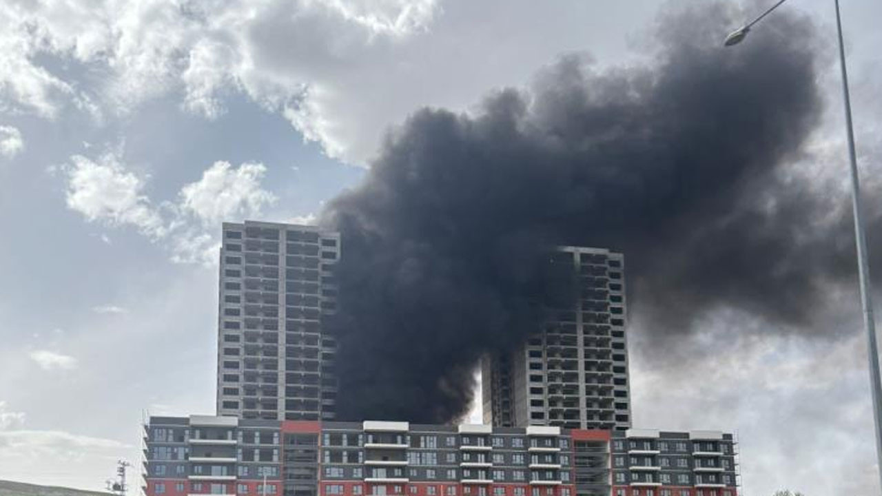 Etimesgut'ta inşaat halindeki binada yangın çıktı!