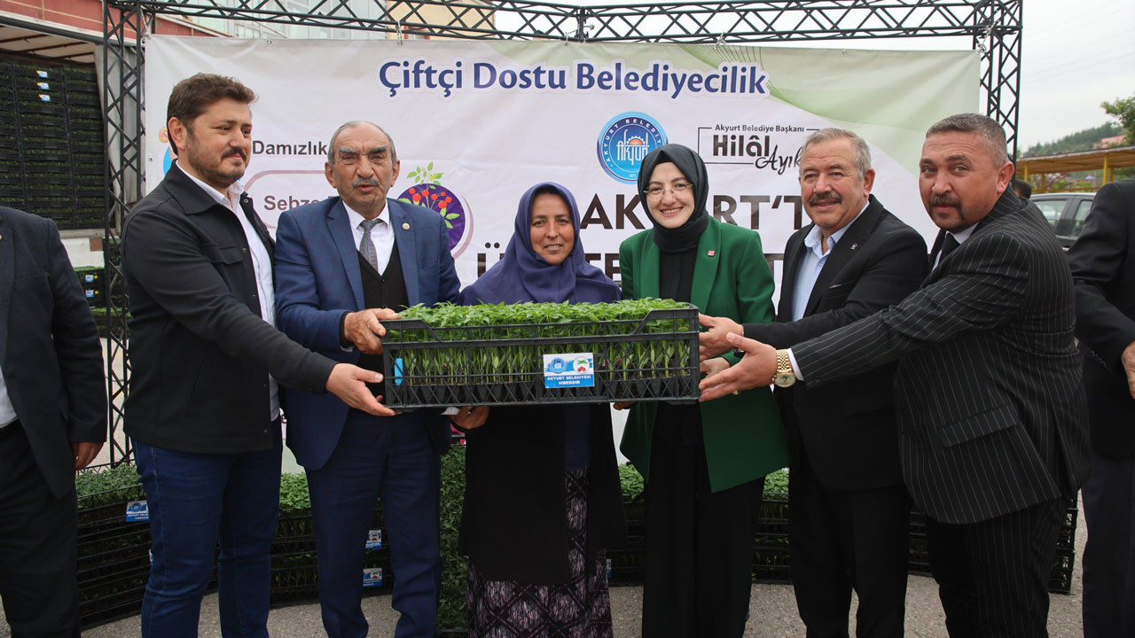 Akyurt’ta çiftçiye yüzde 50 hibeli sebze fidesi dağıtıldı