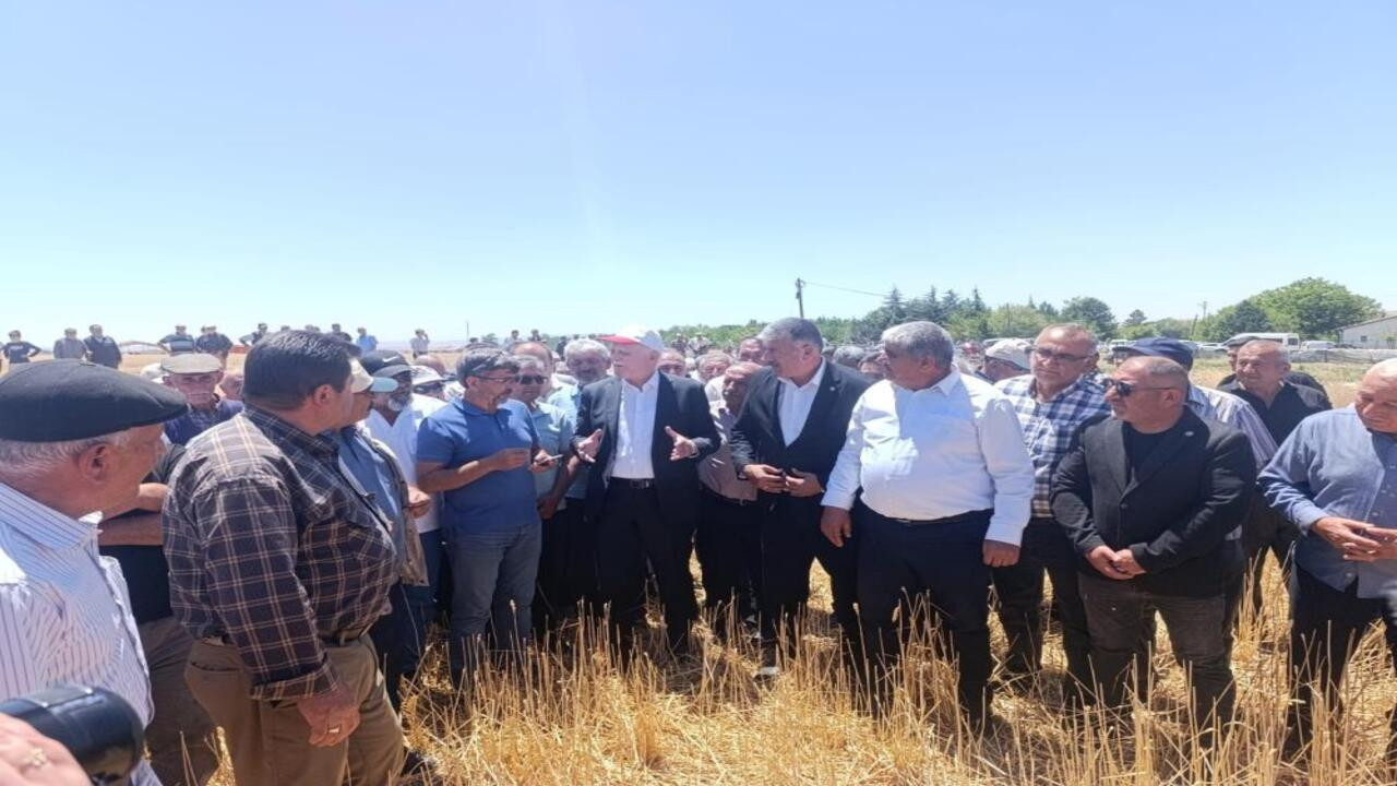 Yozgat’ta TZOB Başkanı, dolu sonrası zarar gören tarlalarda hasar tespiti yaptı