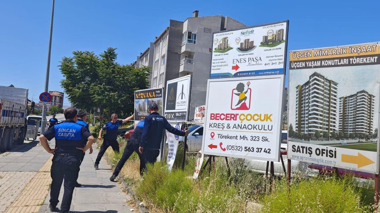 Sincan’da kent estetiği için tabela temizliği: İzinsiz reklamlara geçit yok