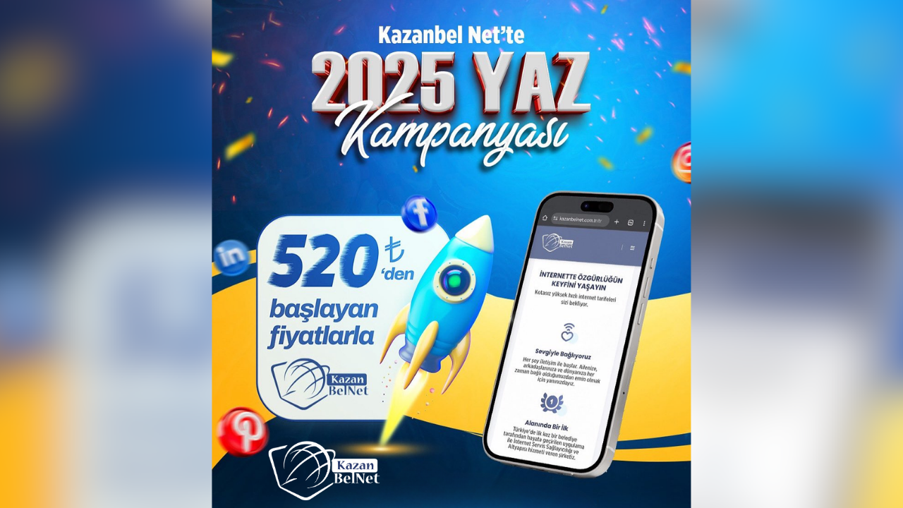 Kazanbel Net’te yaz kampanyası başladı! Kahramankazan Belediyesinden uygun fiyatlı internet