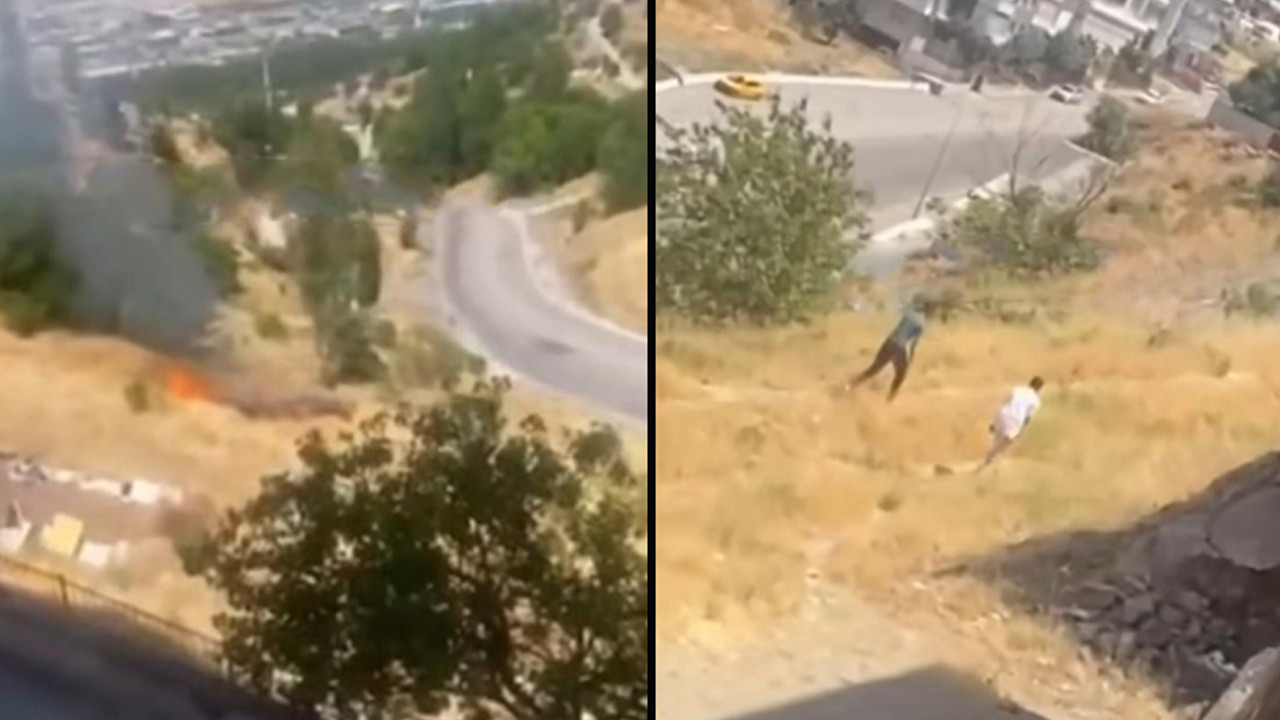 Yenimahalle'de anızları yakarak yangın çıkardılar