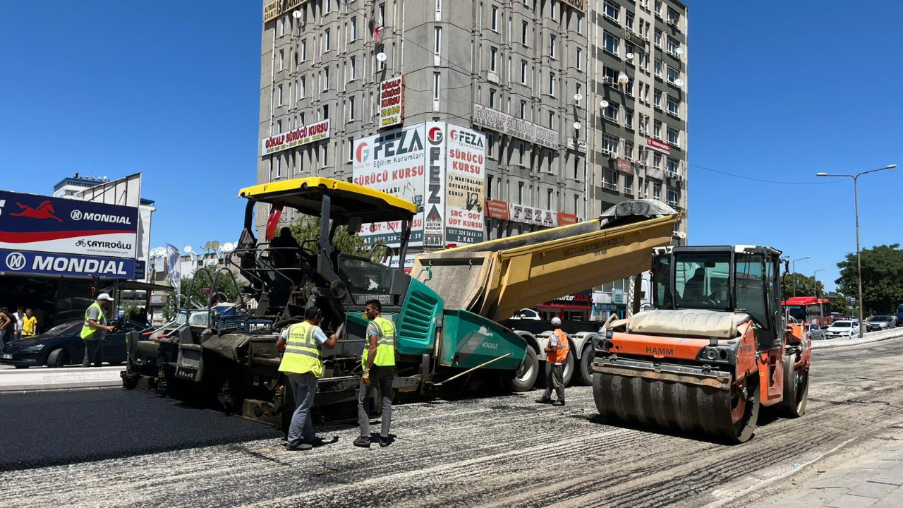Keçiören güzergahını kullanlar dikkat! Hacı Bayram Mahallesi'nde asfalt çalışması sürüyor