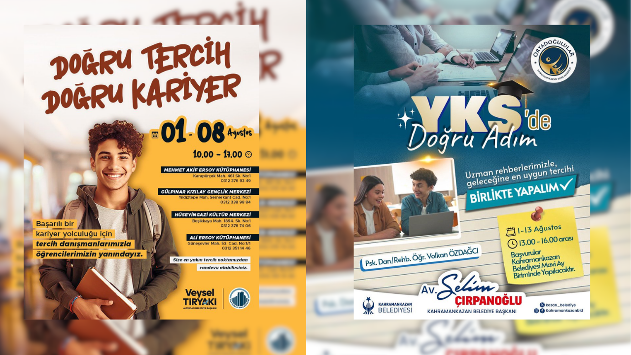 Kahramankazan ve Altındağ Belediyesinden üniversite adaylarına ücretsiz tercih danışmanlığı desteği