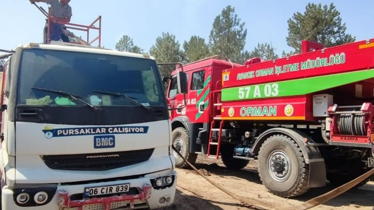 Pursaklar Belediyesinden Karabük’teki orman yangınına destek