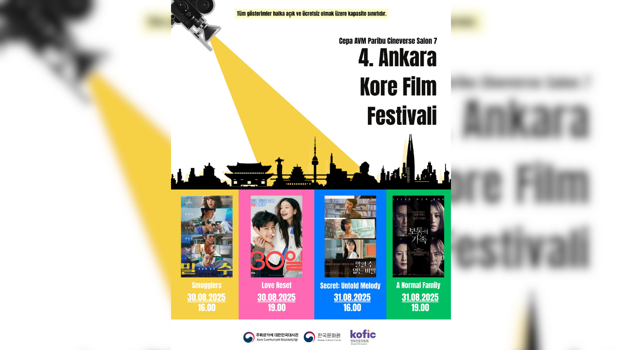 4. Ankara Kore Film Festivali başlıyor! Ücretsiz gösterimlerle Kore sinemasına yolculuk