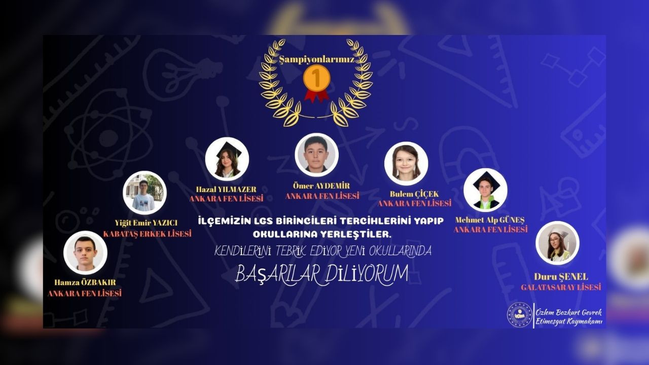 Etimesgut’un LGS gururları: Türkiye’nin en prestijli liselerine yerleştiler
