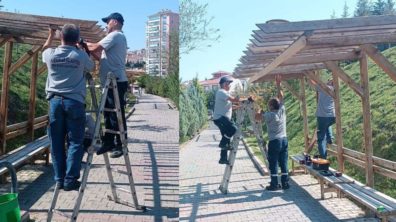 Pursaklar’da park ve bahçeler yenileniyor