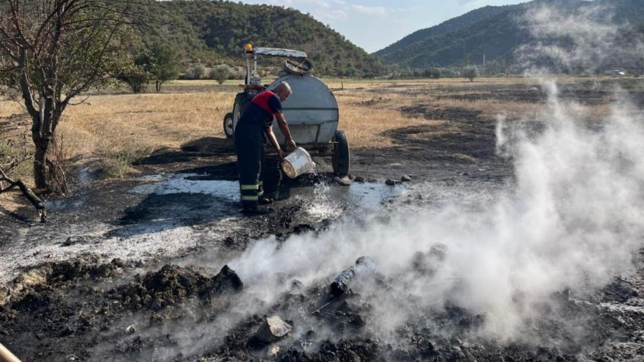 Çorum’da tarladaki yangın kontrol altına alındı