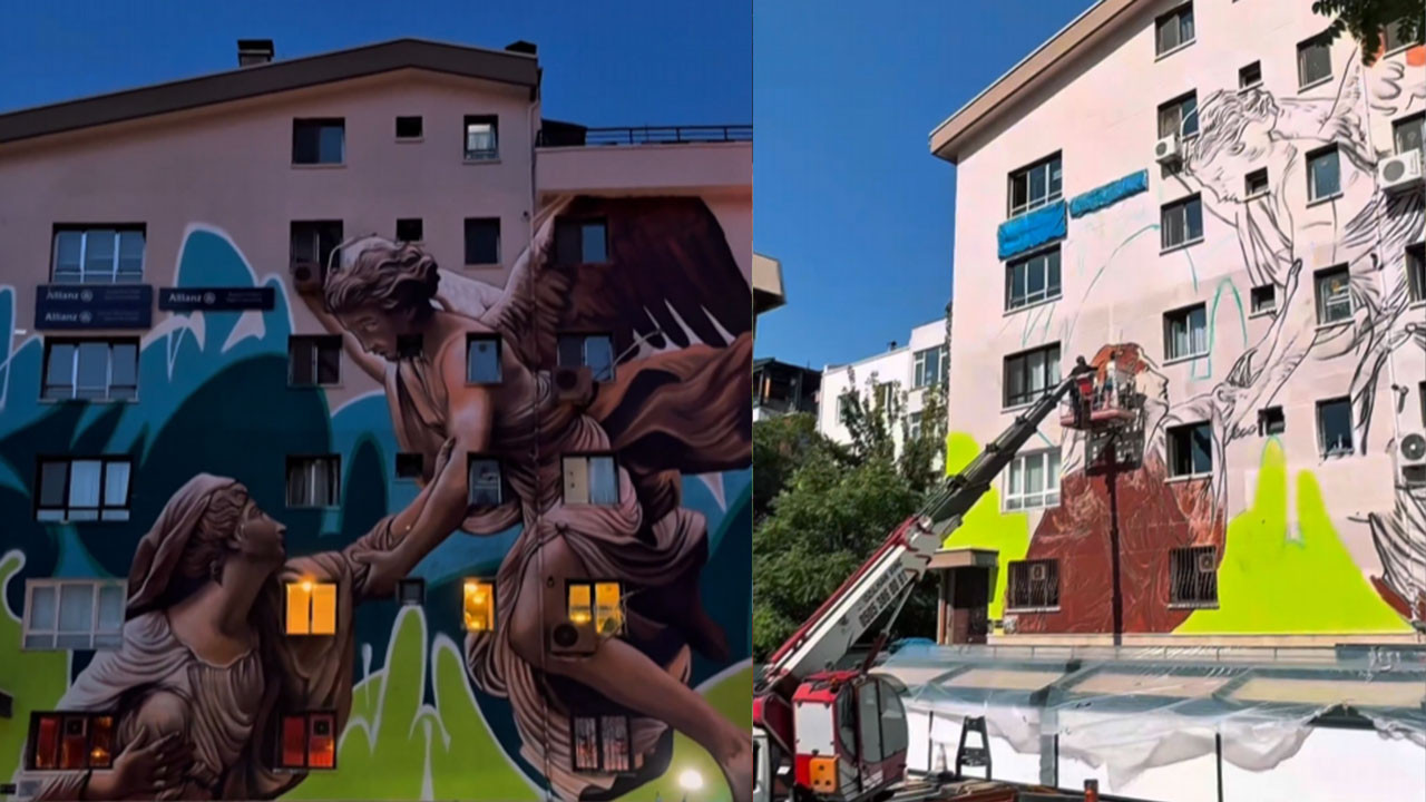 Çankaya'da Mural Festivalinin ilk eseri tamamlandı! Eser büyük ilgi gördü