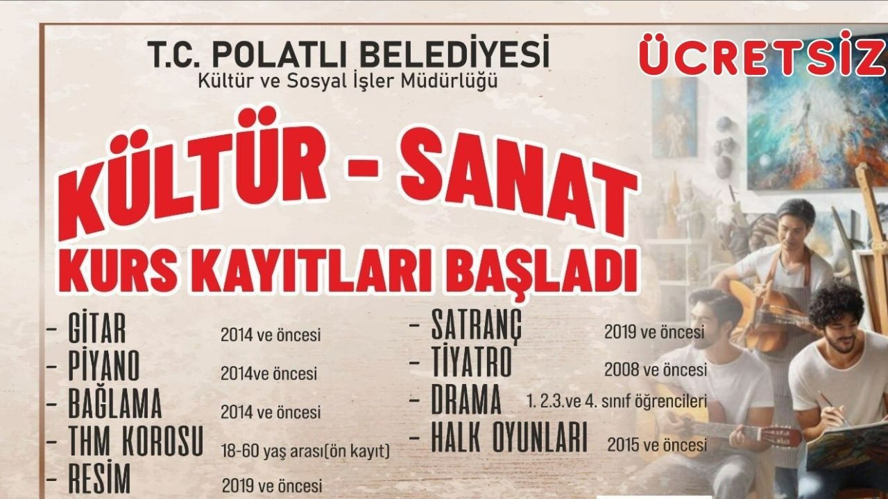 Polatlı Belediyesinden tüm yaş gruplarına ücretsiz kurs fırsatı