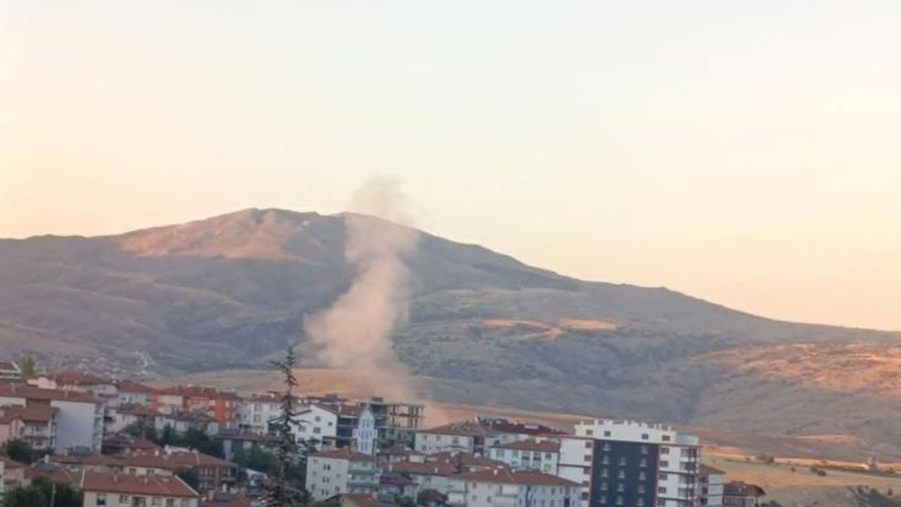 Elmadağ'da yol yapımı için patlatılan dinamit paniğe neden oldu