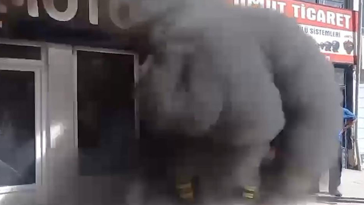 Kırıkkale’de motosiklet tamir dükkanında korkutan yangın: Sprey tüpleri patladı
