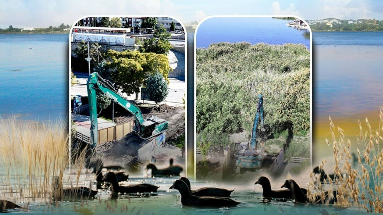 Gölbaşı’nda Mogan Gölü’ne nefes: Kıyı bandı dip çamuru temizliği devam ediyor