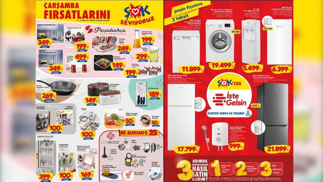 ŞOK 1-7 Ekim 2025 aktüel kataloğu yayınlandı! Bu hafta ŞOK’ta hangi ürünler indirimde?