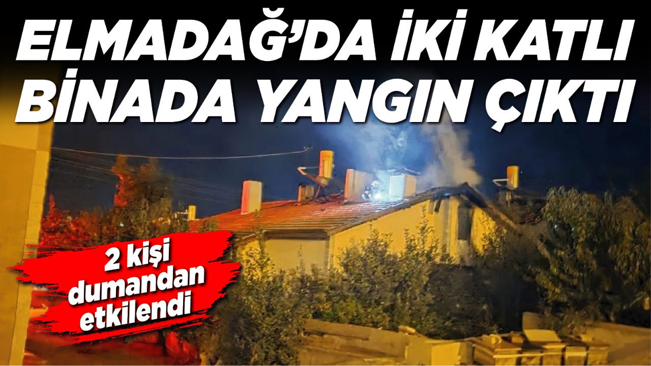 Elmadağ’da iki katlı binada yangın çıktı! 2 kişi dumandan etkilendi