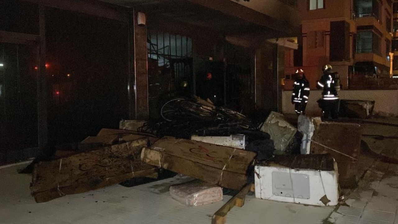 Çorum’da apartman altında korkutan yangın