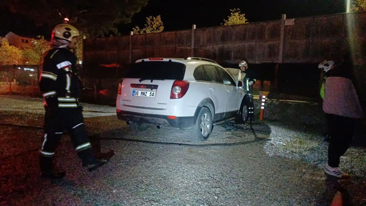 Çorum’da park halindeki cipte yangın!