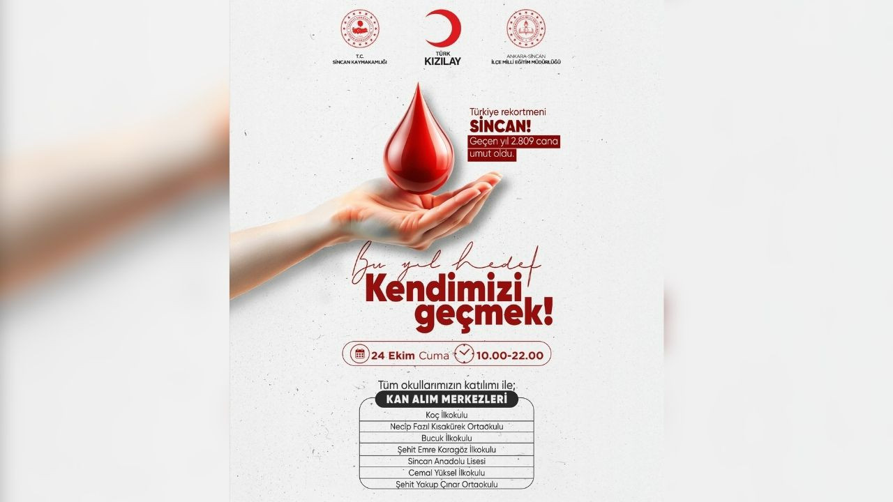 Sincan kan bağışında rekor peşinde: 7 okuldan büyük destek