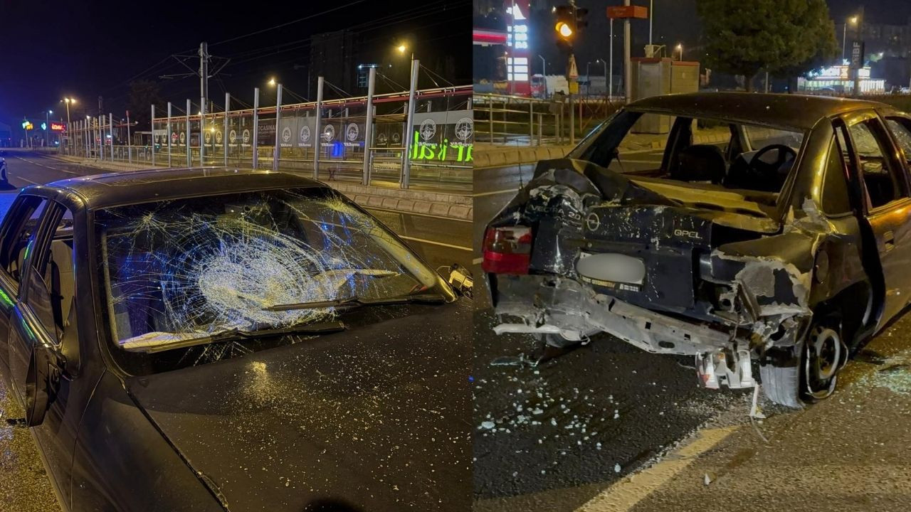 Kayseri’de ehliyetsiz ve alkollü sürücü tramvay durağına çarptı: Bir kişi yaralandı