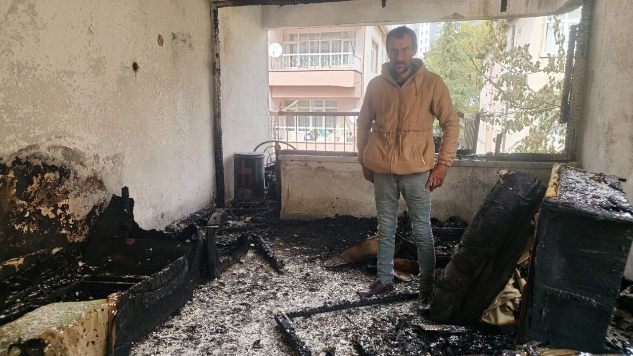 Kayseri Talas’ta yangın faciası! 3 çocuklu aile evsiz kaldı