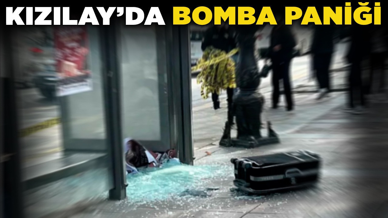 Kızılay'da bomba paniği! Polis yolu kapattı, fünye sesleri yankılandı