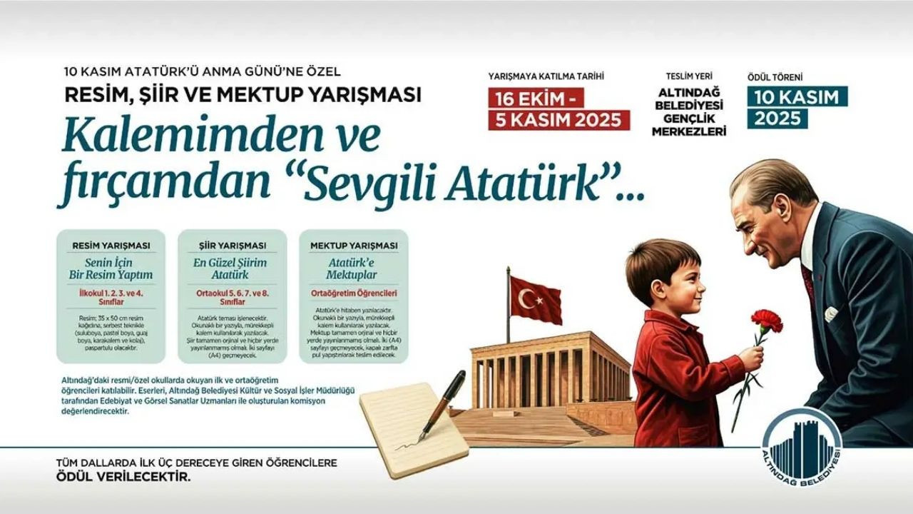 Ankara Altındağ’da 10 Kasım yarışması başladı! Resim, şiir ve mektupla Atatürk’e sevgi