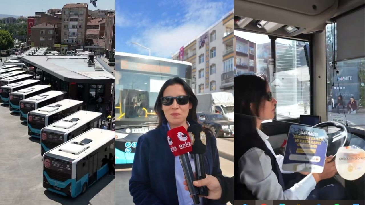 Kırıkkale Belediyesinde bir ilk, şehrin ilk kadın halk otobüsü şoförü direksiyon başında!