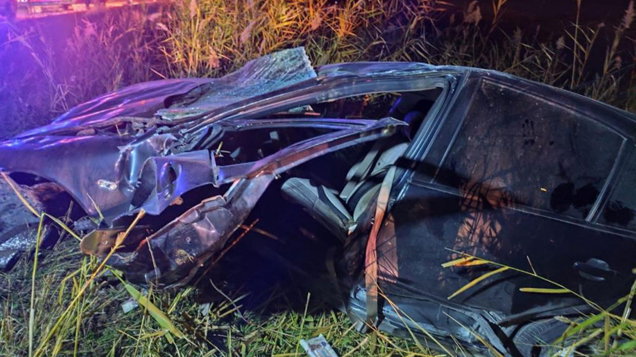 Sungurlu-Ankara kara yolunda takla atan otomobil parçalara ayrıldı!