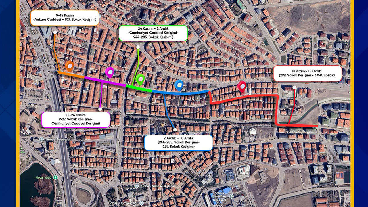Gölbaşı Belediyesi uyardı! O yolar kapanacak