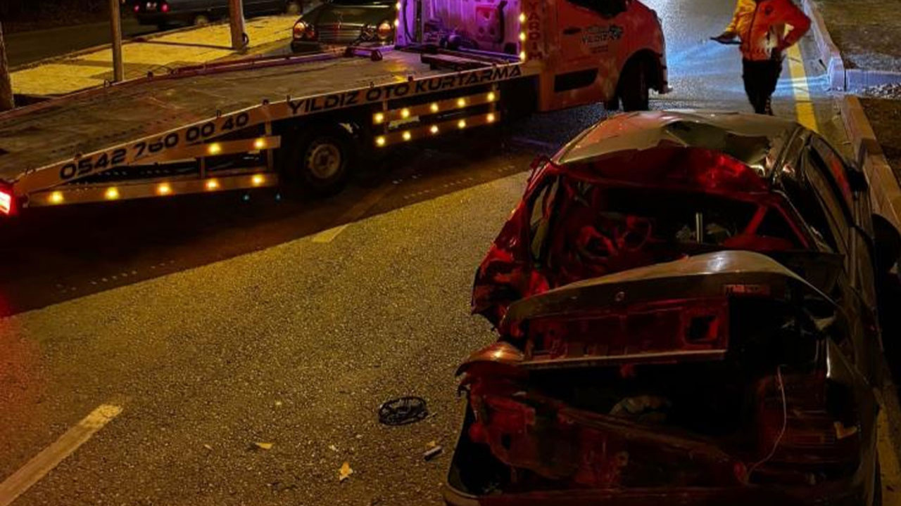 Kırşehir’de otomobil takla attı! Araç hurdaya döndü