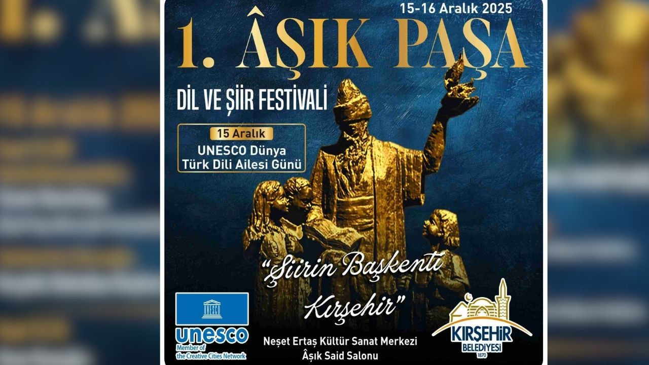Kırşehir sanat ve tarih buluşmasına hazır: 1. Aşık Paşa Dil ve Şiir Festivali başlıyor!