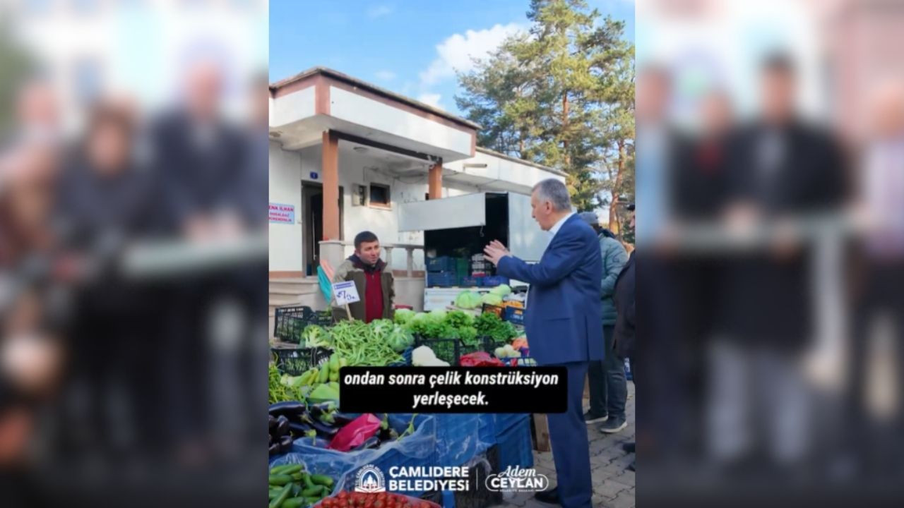 Çamlıdere'de Başkan Ceylan'dan sıcak pazar ziyareti: "Bereketi de huzuru da esnafımızla güzel"