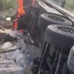 Kırıkkale-Ankara D-200 kara yolunda kaza! Kırıkkale'de köprüden devrilen un yüklü TIR, 9 saat sonra alev aldı!