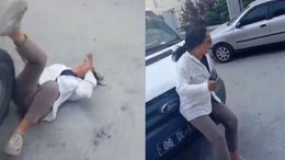 Altındağ’da sokak köpeği gerginliği! Kendini belediye aracının önüne attı!