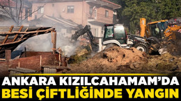 Ankara Kızılcahamam'da besi çiftliğinde yangın