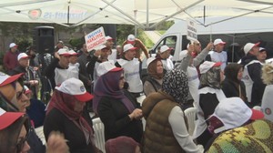 HİZMET-İŞ sendikasından Altındağ Belediyesi önünde direniş çadırı