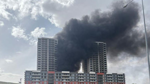 Etimesgut'ta inşaat halindeki binada yangın çıktı!