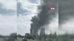 Ankara Etimesgut’ta bir inşaatta çıkan yangın panik yarattı